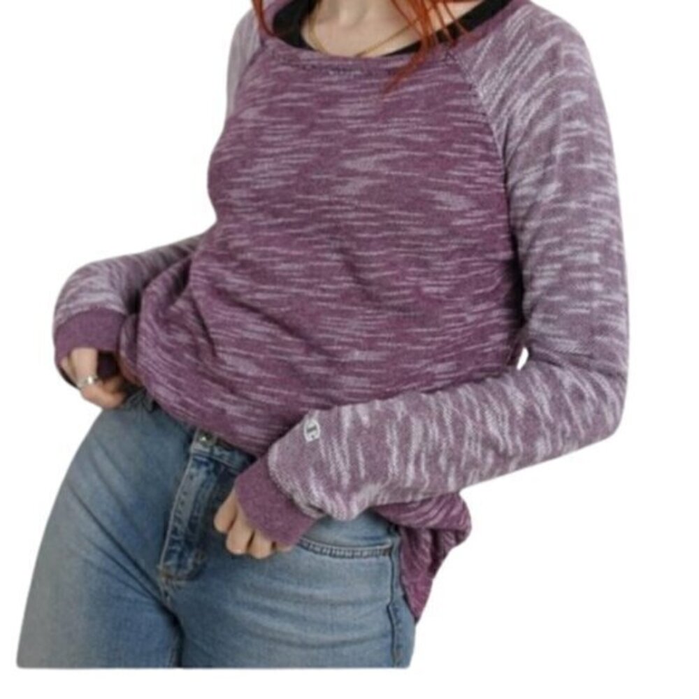 [Champion] Purple Crew Neck Long Sleeve - Size S